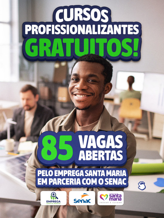 Cursos profissionalizantes gratuitos do Emprega SM