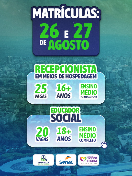 Cursos de recepcionista e educador social